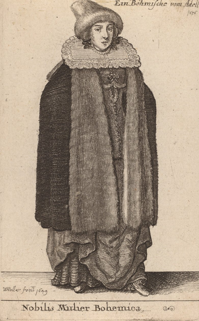 Jalo boheemi nainen, 1649. tekijältä Wenceslaus Hollar