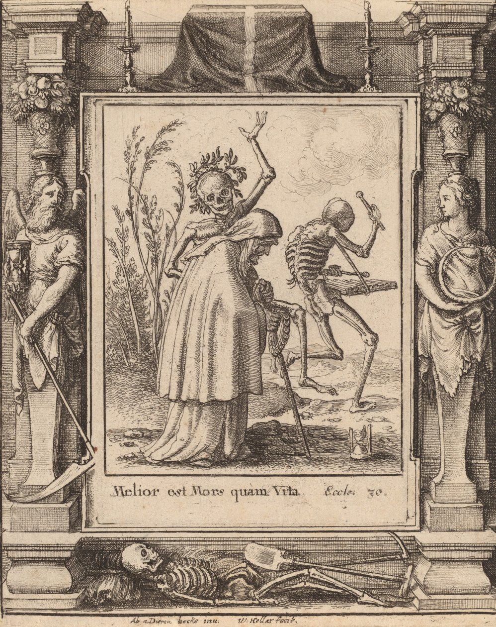 Vanha nainen, 1651. tekijältä Wenceslaus Hollar