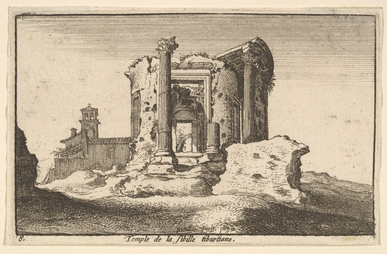 Tiburtine Sybil -temppeli, 1650. tekijältä Wenceslaus Hollar