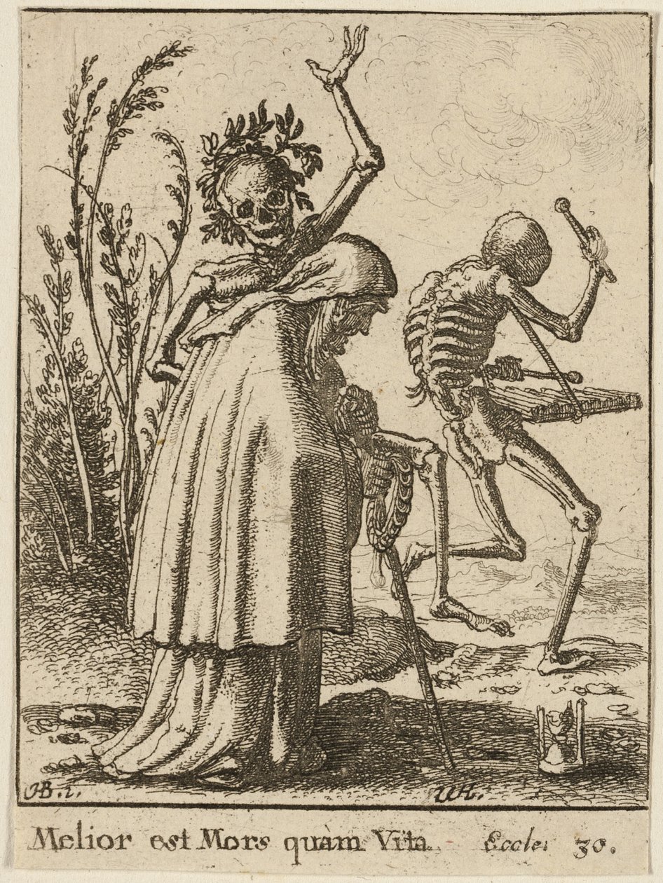 Vanha nainen ja kuolema tekijältä Wenceslaus Hollar