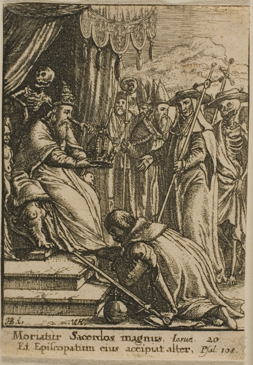 Paavi ja kuolema tekijältä Wenceslaus Hollar