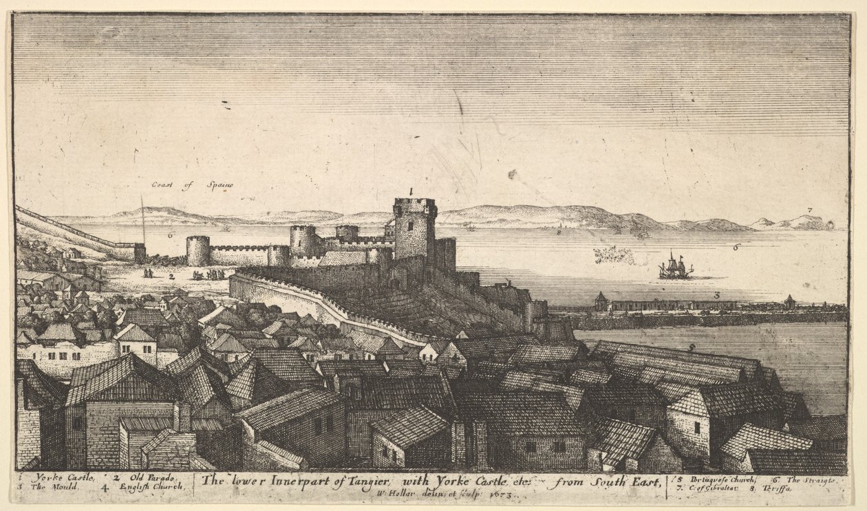 Tangerin alempi sisäosa, 1673. tekijältä Wenceslaus Hollar