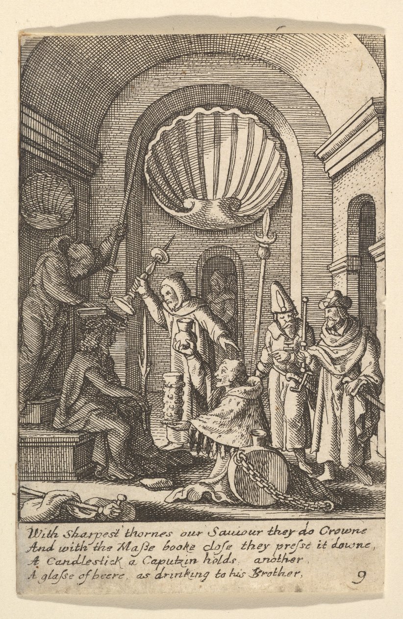 Kristuksen pilkkaaminen, 1625-77. tekijältä Wenceslaus Hollar