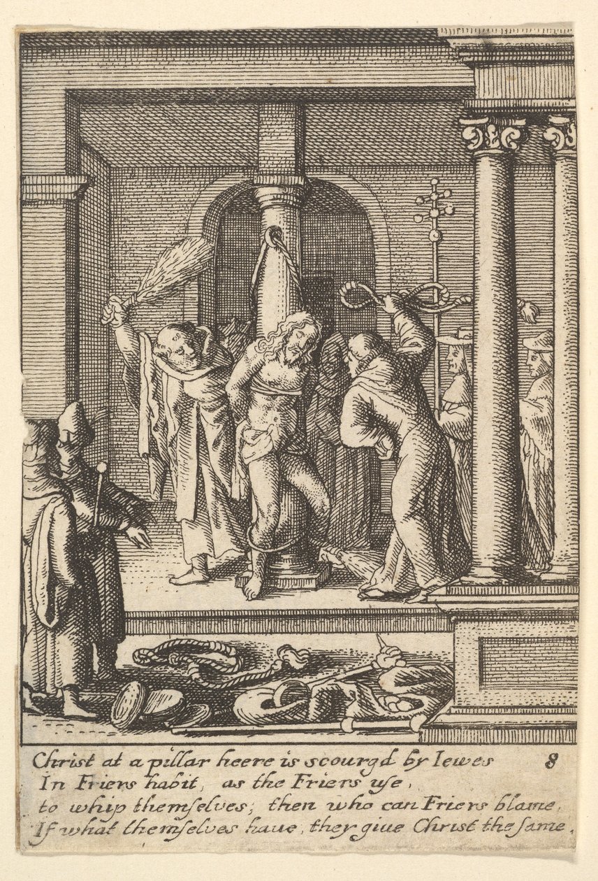 Ruoskiminen, 1625-77. tekijältä Wenceslaus Hollar