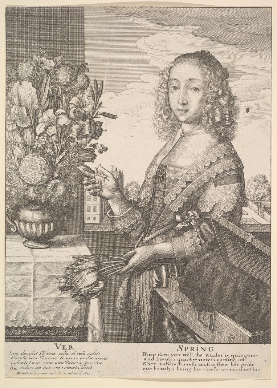 Ver - Kevät Kolmen neljäsosan pituiset vuodenajat, 1641. tekijältä Wenceslaus Hollar