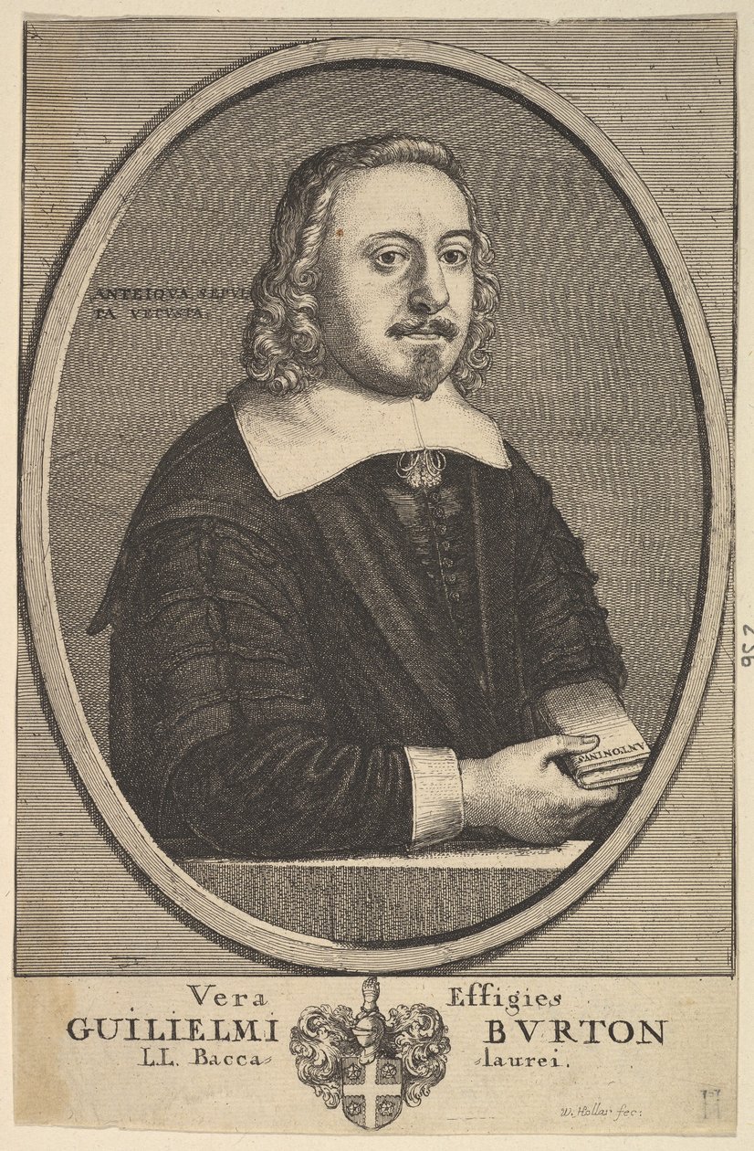 Vera Effigies Guilielmi Burton L.L. Ylioppilastutkinto, 1657-58. tekijältä Wenceslaus Hollar