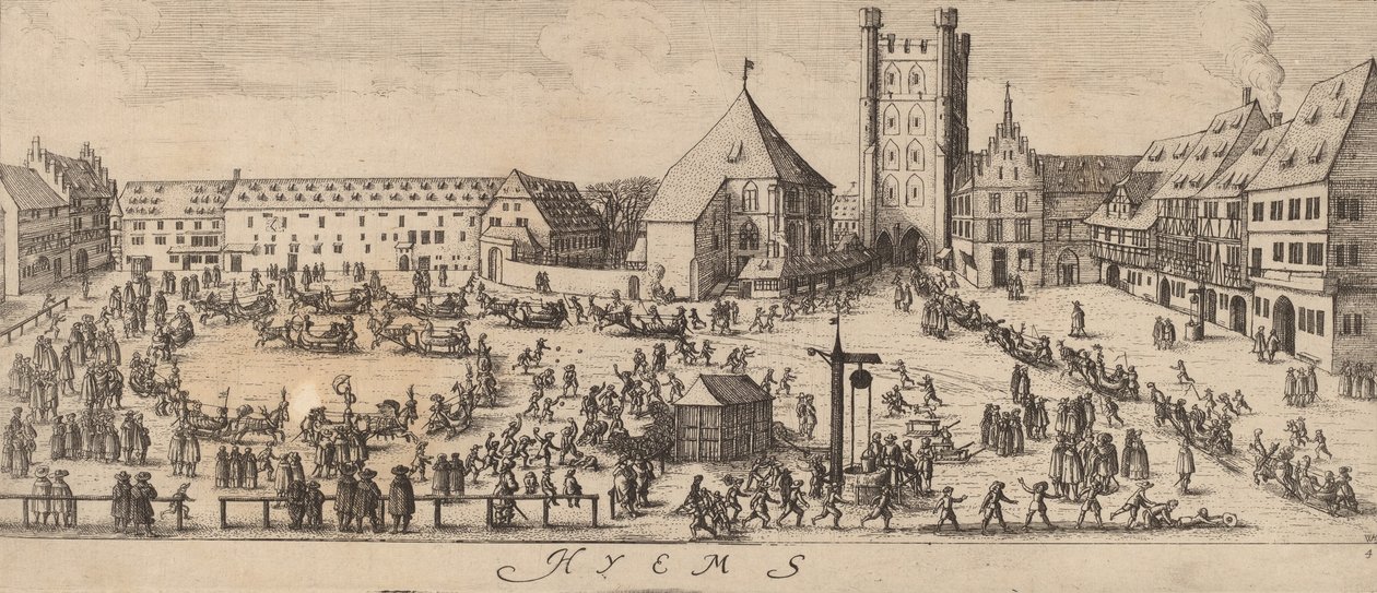Talvi: Parade Ground, n. 16281629. tekijältä Wenceslaus Hollar