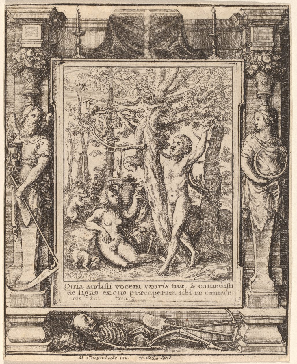 Eedenin puutarha tekijältä Wenceslaus Hollar after Hans Holbein the Younger after Abraham van Diepenbeeck