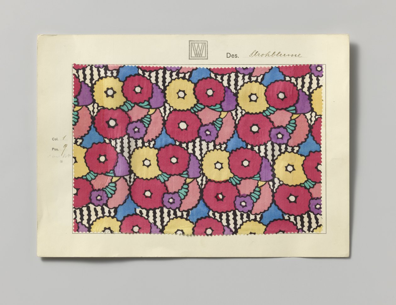 Teräs painettu puoli, design Strohblume tekijältä Wiener Werkstätte