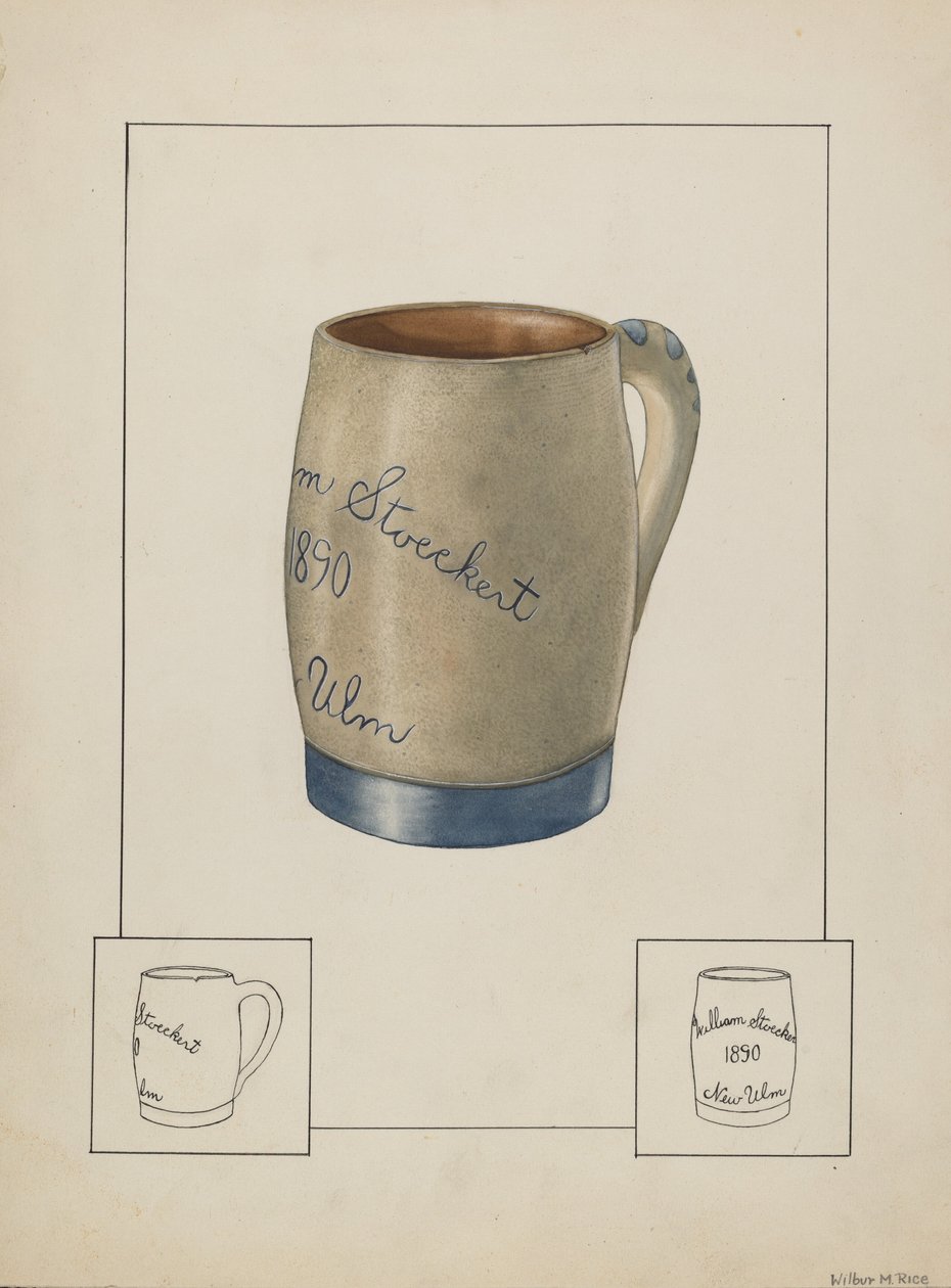 Keramiikkaolutmuki, n. 1938. tekijältä Wilbur M Rice