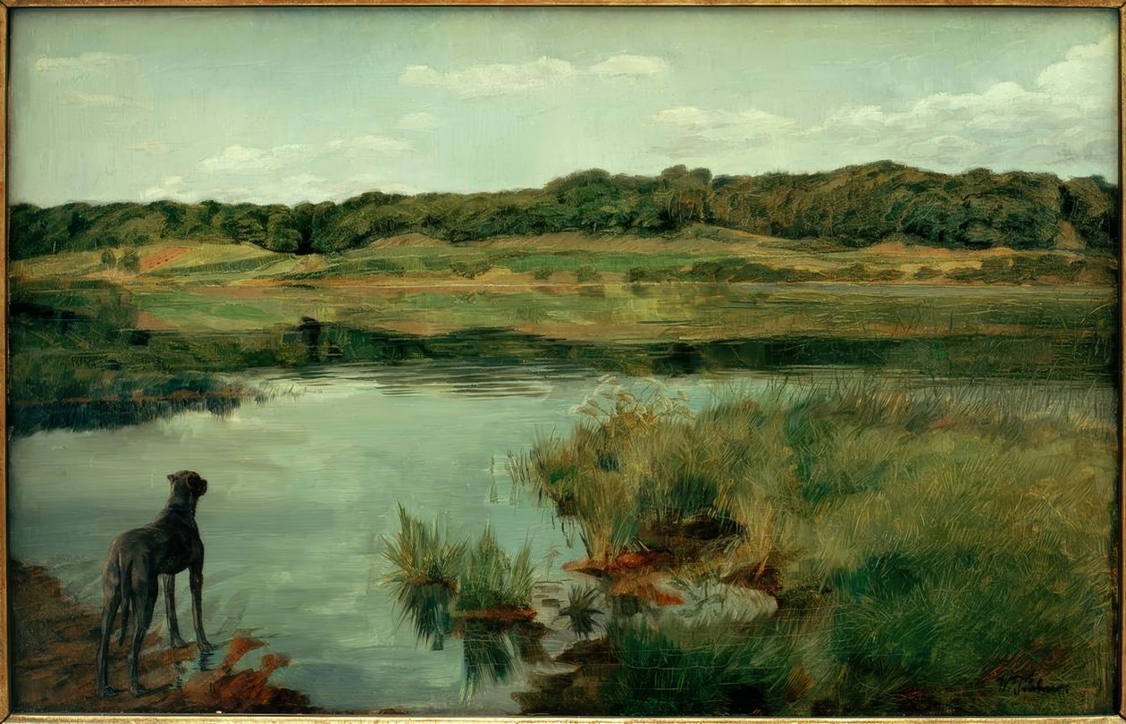 W.Trübner, Dogge am Weßlinger See tekijältä Wilhelm Trübner
