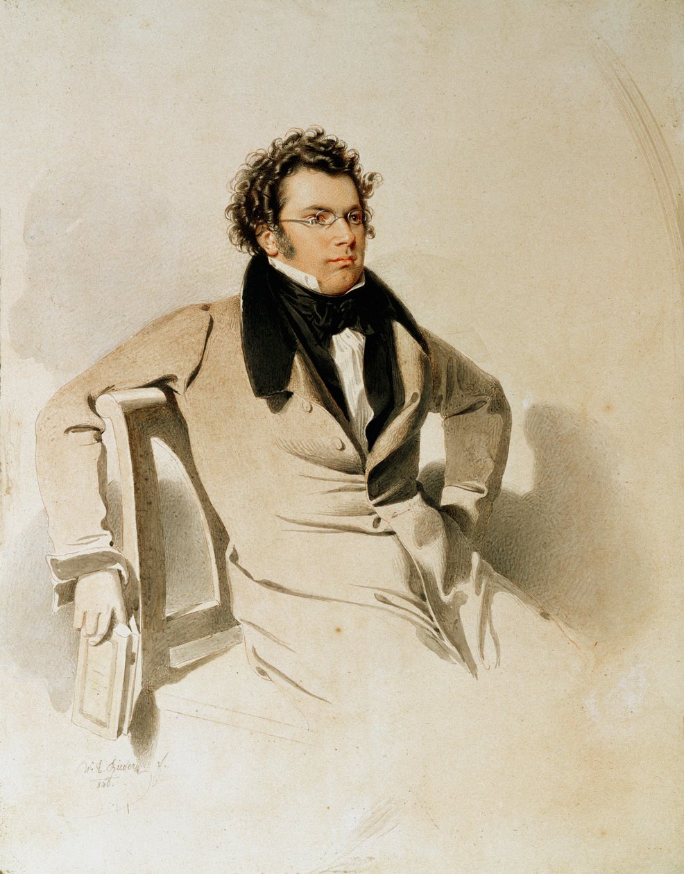 Franz Schubert ... (akvarelli) tekijältä Wilhelm August Rieder