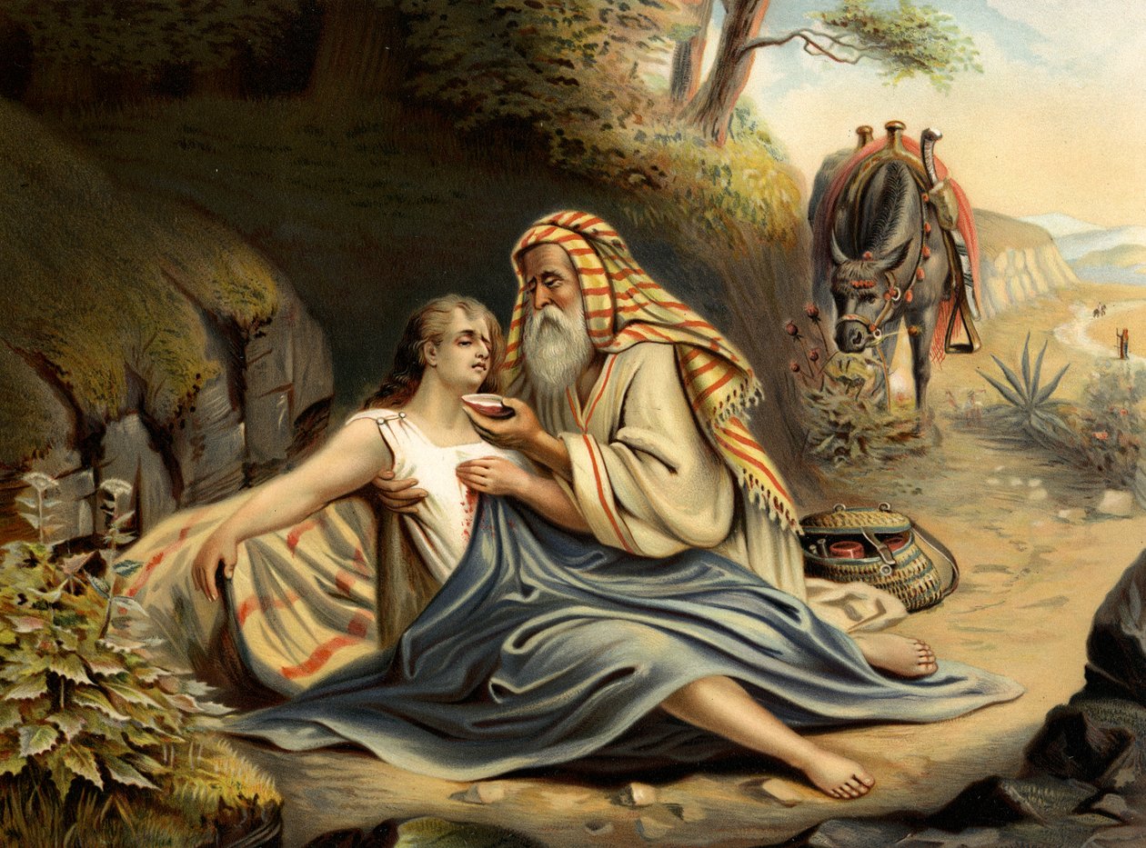 Laupias samarialainen (väri litho) tekijältä Wilhelm Ebbinghaus