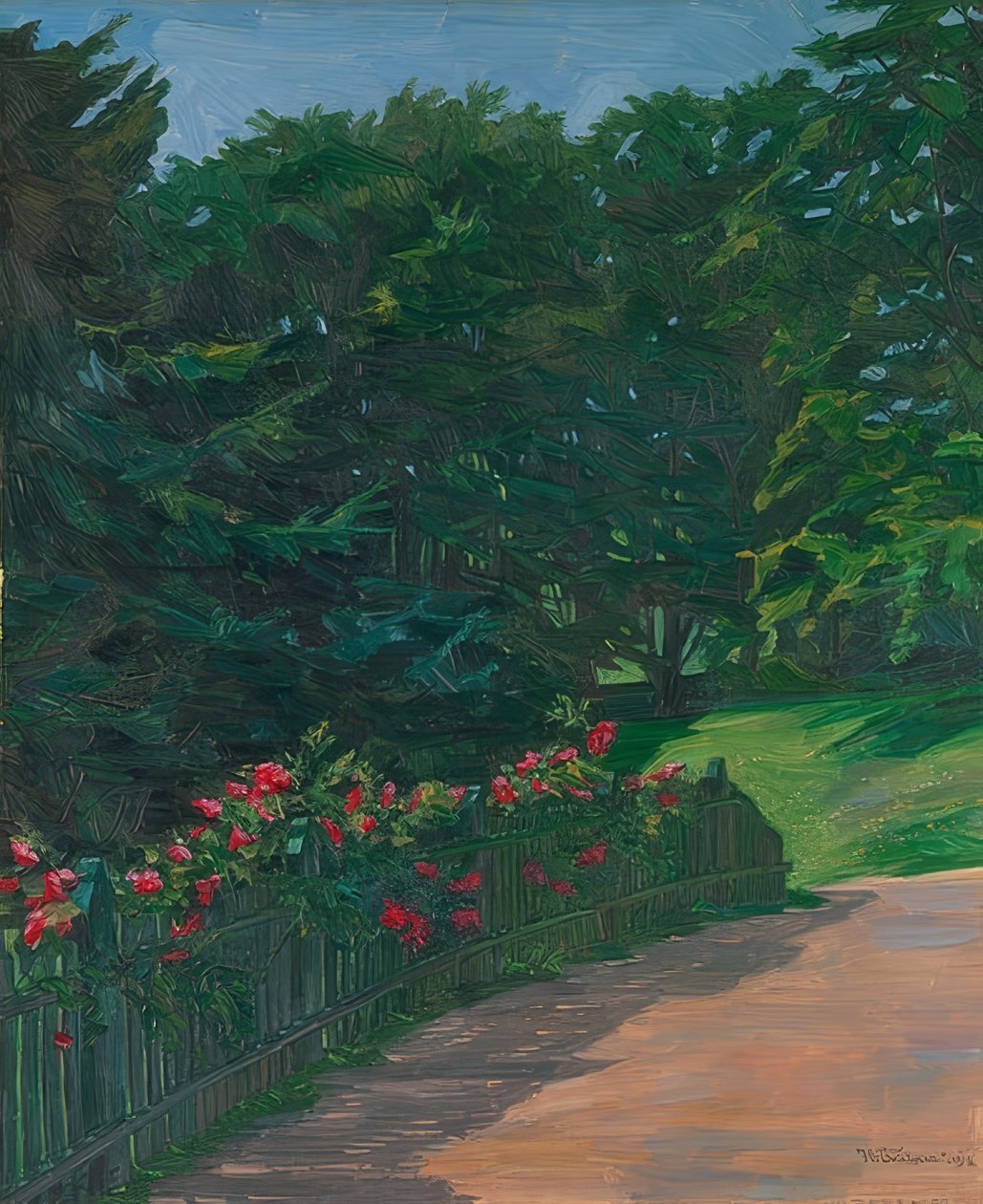 Maisema. 1910 tekijältä Wilhelm Trübner
