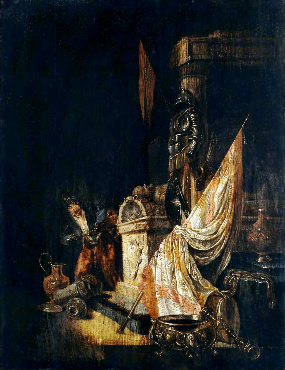 Räuber am Marmorsarkophag (Vanitas-Allegorie) tekijältä Willem de Poorter