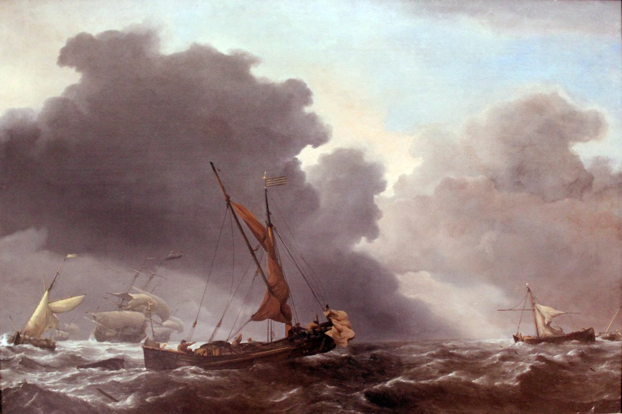 Alukset tuulen alla tekijältä Willem van de Velde the Younger