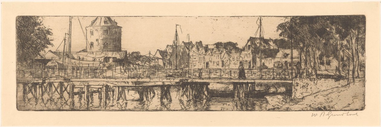 Enkhuizen tekijältä Willem Adrianus Grondhout (signed by artist)