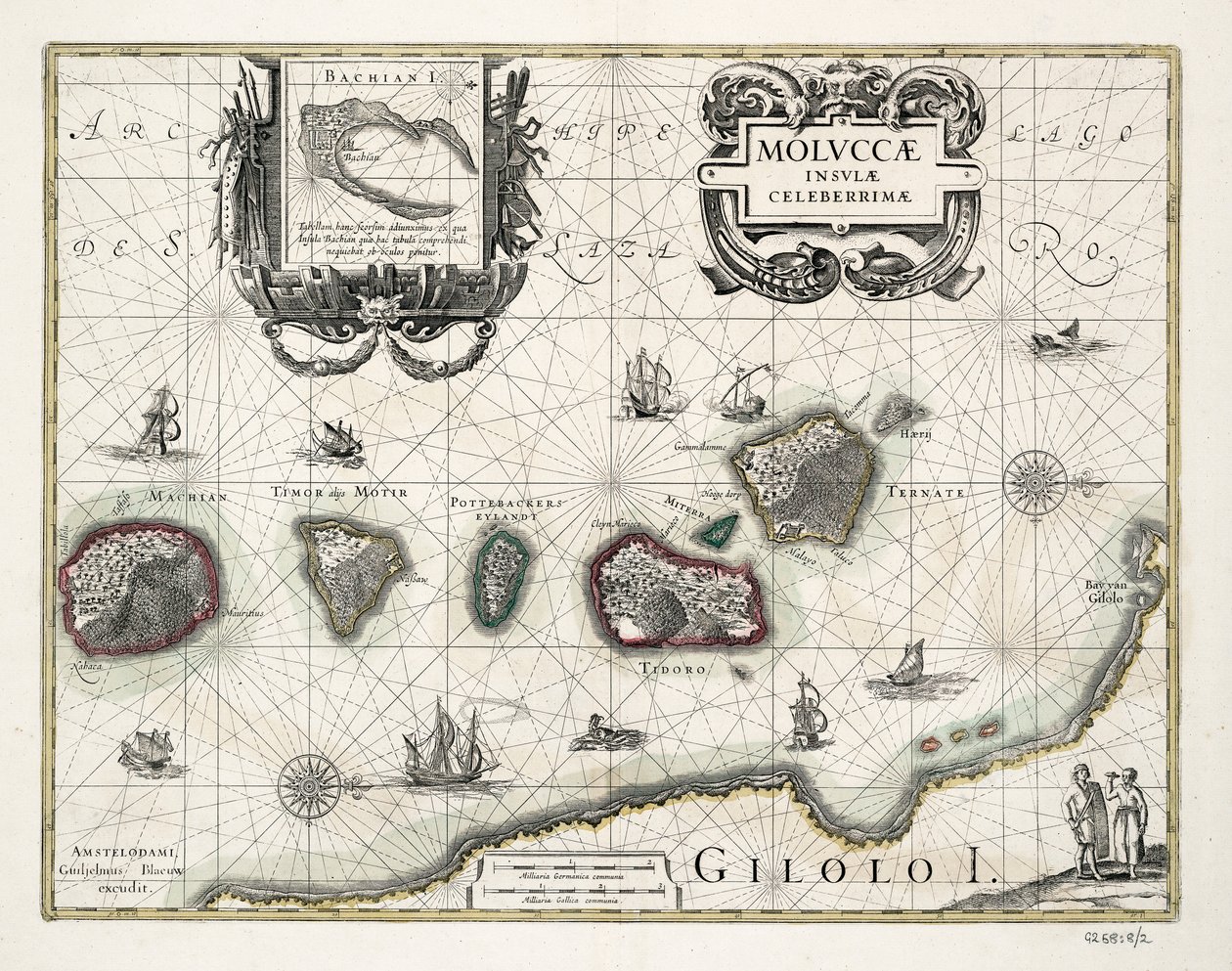 Molukkien kartta, Indonesia tekijältä Willem Blaeu