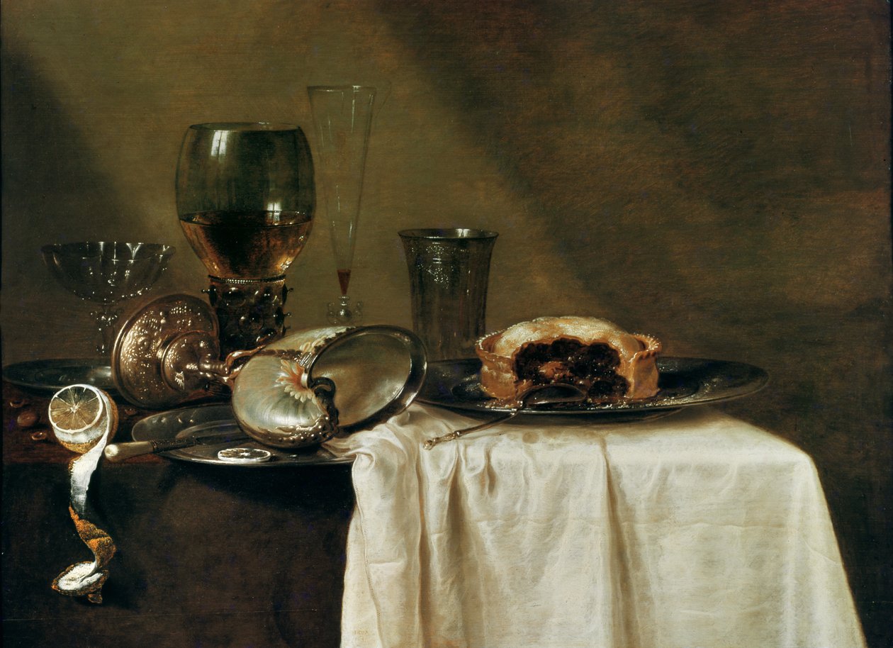 Mustaherukkatorttu, 1635 tekijältä Willem Claesz. Heda