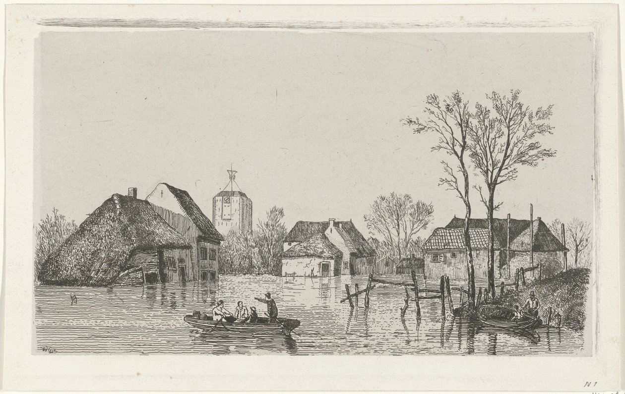 Tulva Beesdissä, 1855 tekijältä Willem Gruyter jr.
