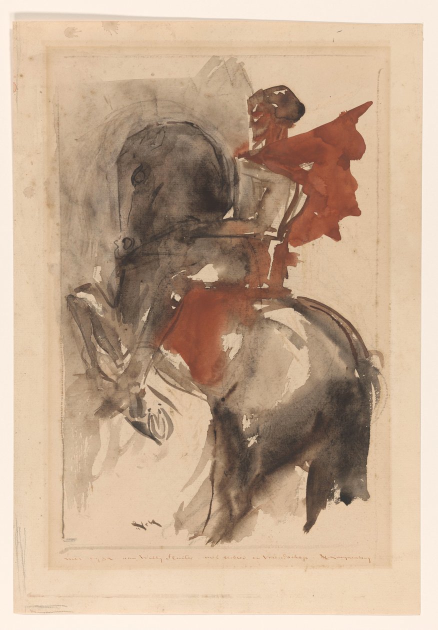 Ritari hevosen selässä tekijältä Willem van Konijnenburg (signed by artist)