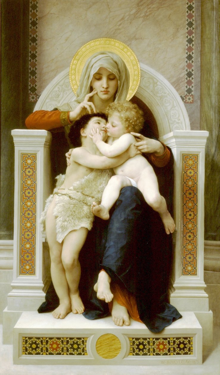 Neitsyt, Jeesus ja Pyhä Johannes Kastaja tekijältä William Adolphe Bouguereau