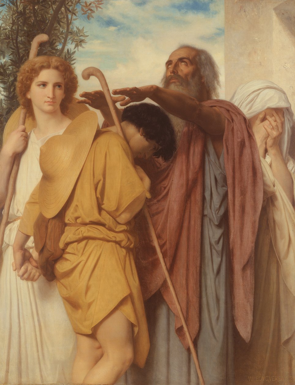 Tobias saa isänsä siunauksen, 1860 tekijältä William Adolphe Bouguereau