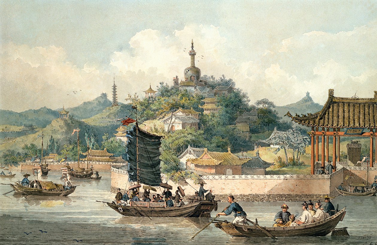 Kiinan puutarhojen keisari, keisarillinen palatsi, Peking, 1793 tekijältä William Alexander