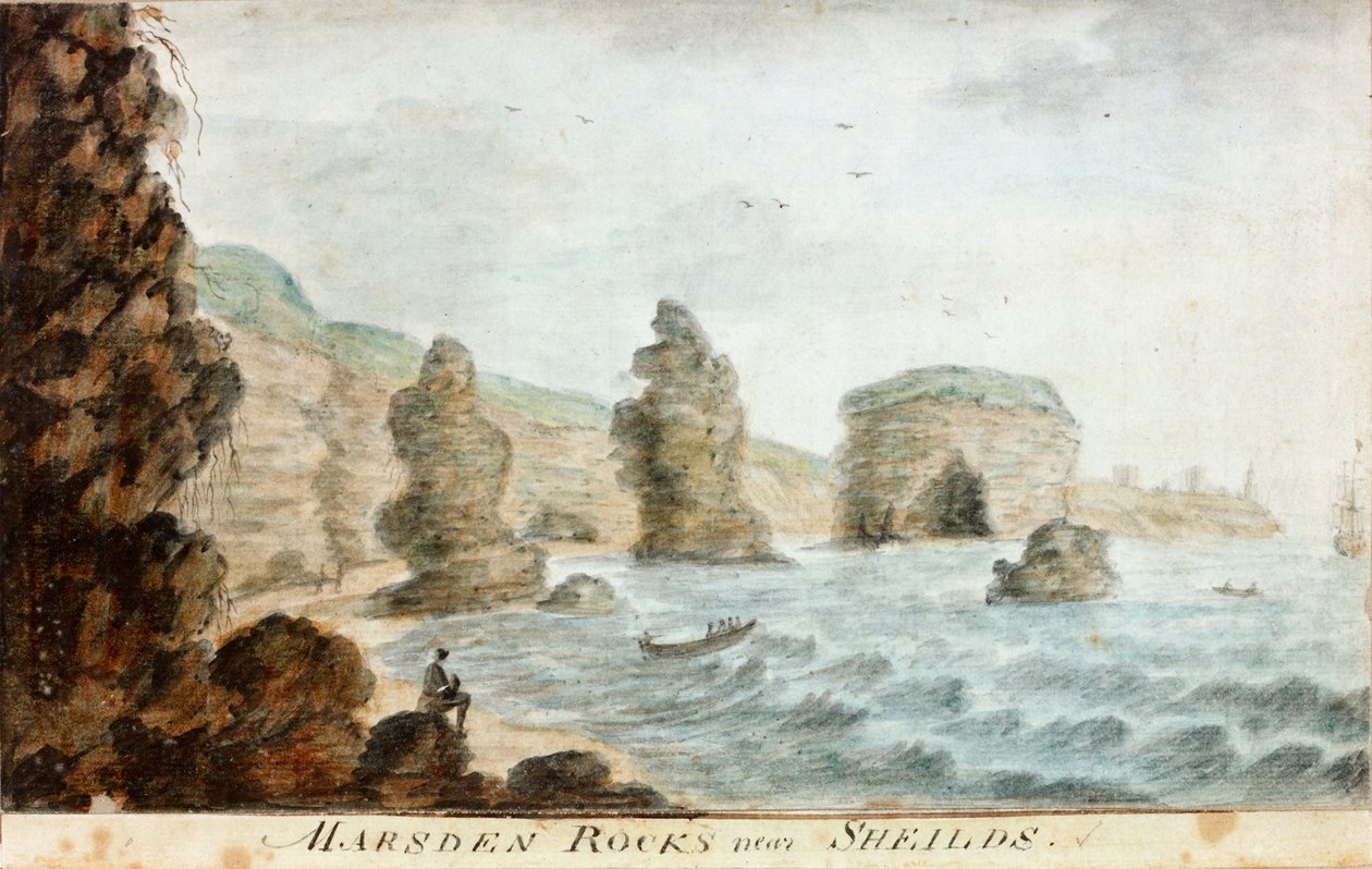 Marsden Rocks lähellä Shieldsiä tekijältä William Beilby