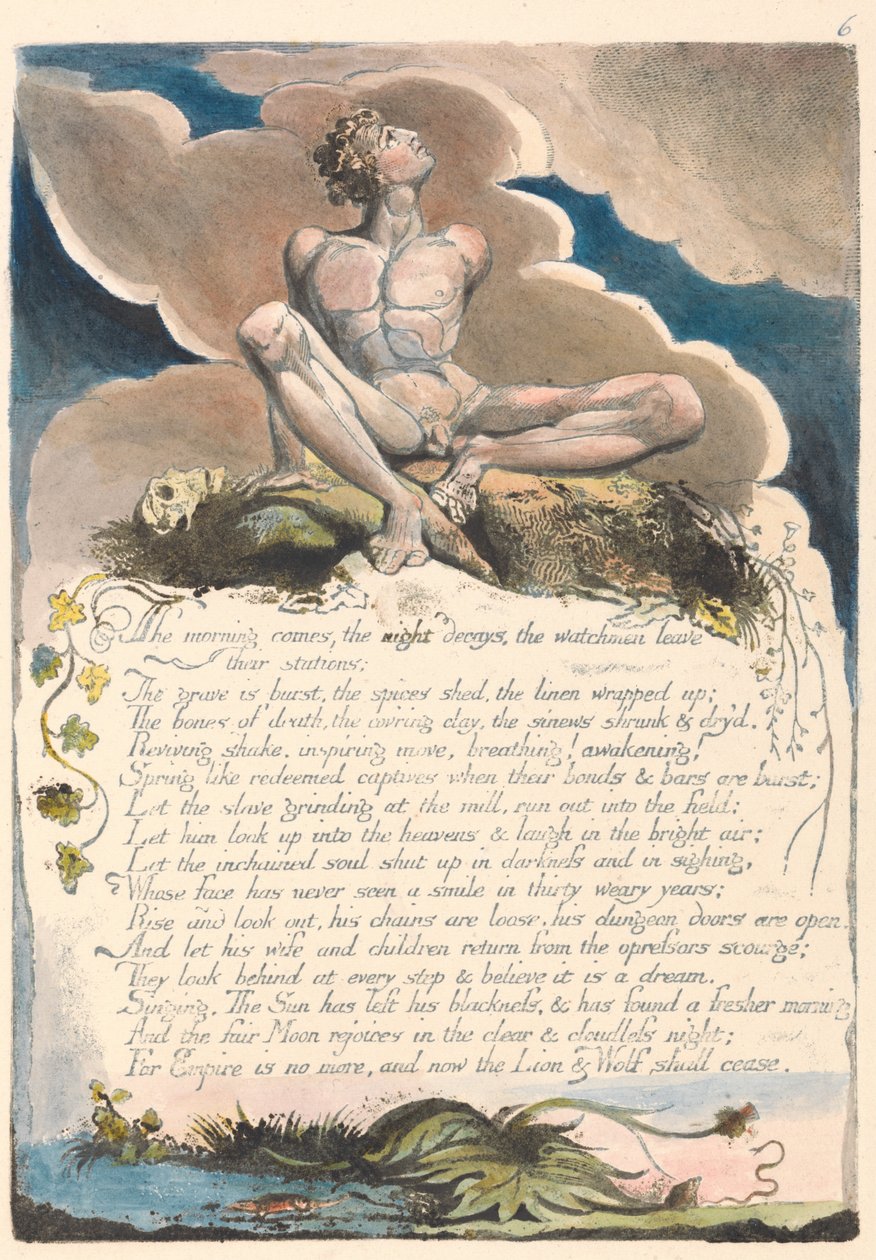 Amerikka. Profetia, levy 8, Aamun sarastus..... tekijältä William Blake
