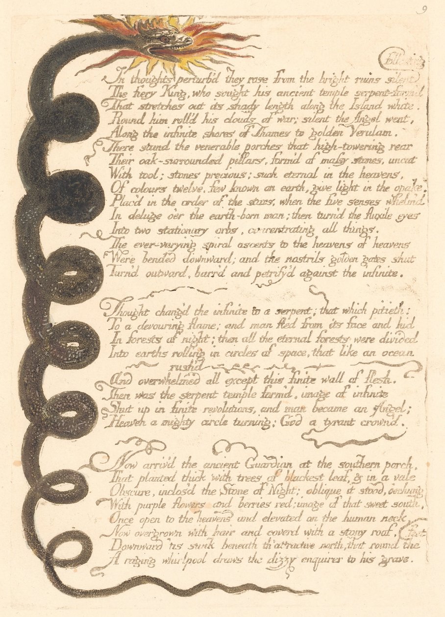 Eurooppa. Profetia, levy 11, tekijältä William Blake