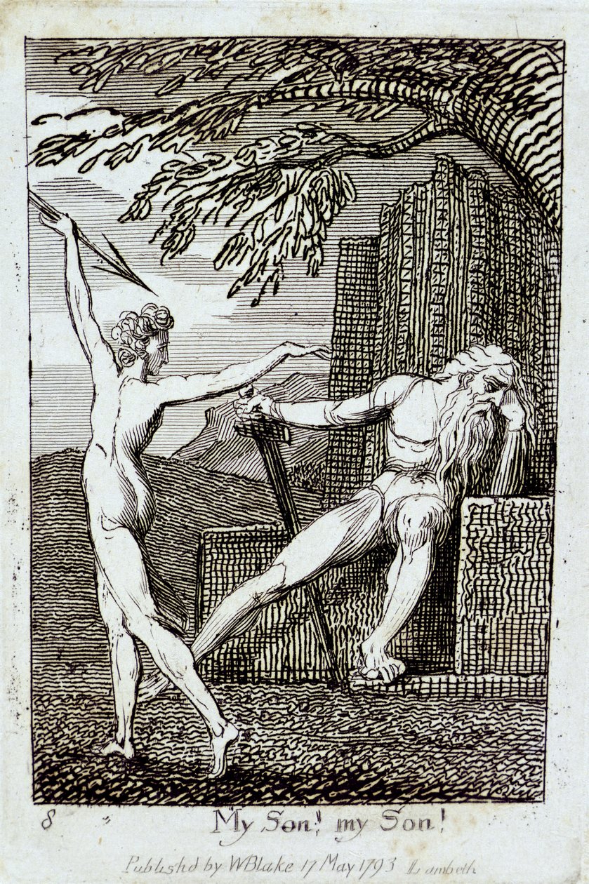Poikani! Poikani!, levy 10 teoksesta "Lapsille. Paratiisin portit", 1793 tekijältä William Blake