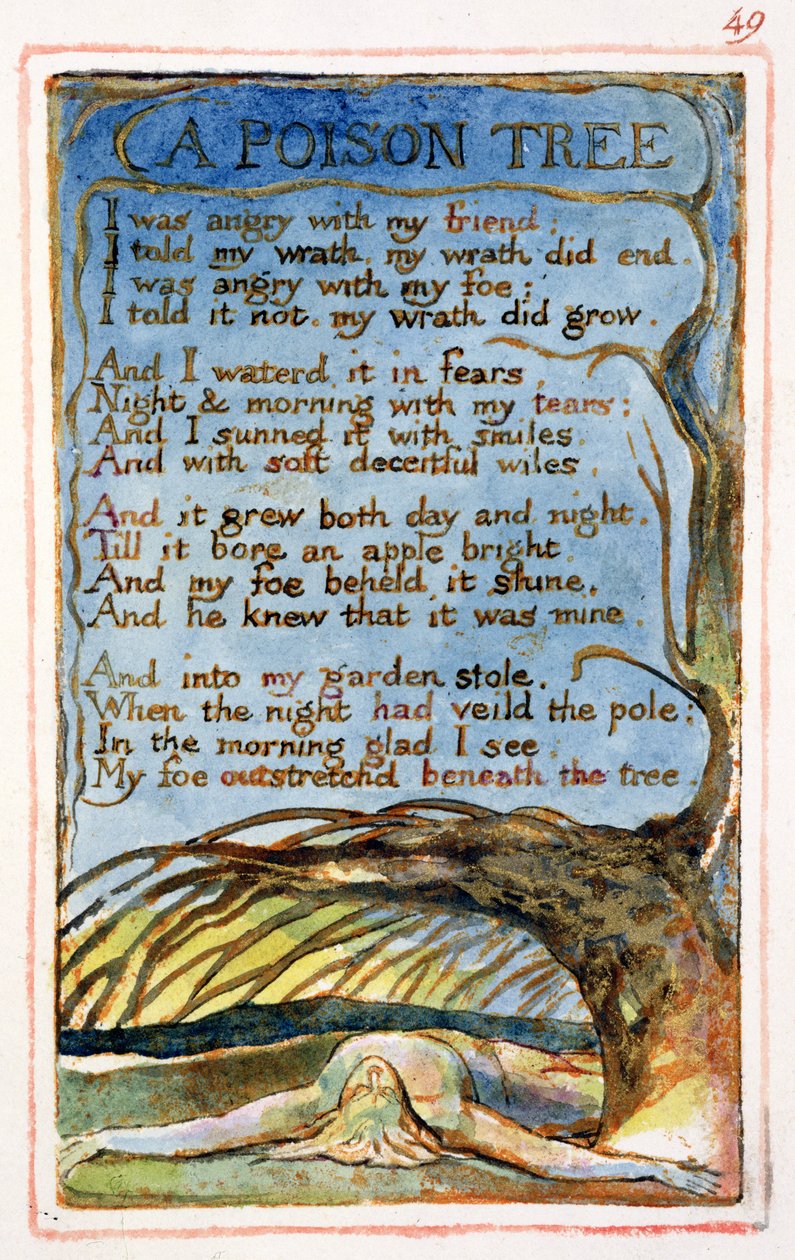 P.125-1950.pt49 A Poison Tree: levy 49 kappaleesta Songs of Innocence and of Experience (kopio AA) n. 1815-26 (etsaus, muste ja wc) tekijältä William Blake