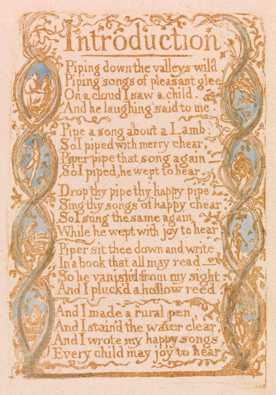 Songs of Innocence, Plate 3, Introduction (Bentley 4) tekijältä William Blake