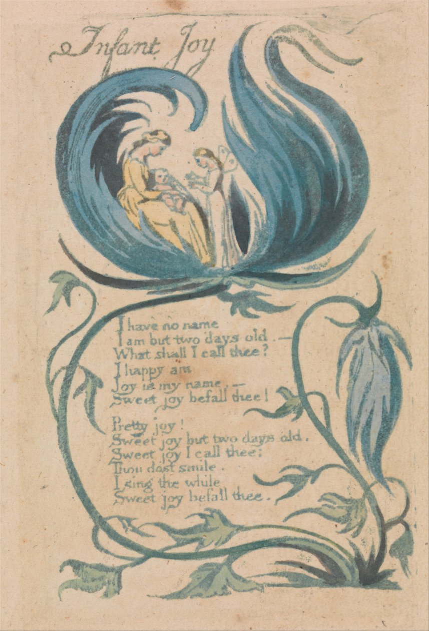 Viattomuuden ja kokemuksen lauluja, levy 28, lapsen ilo (Bentley 25) tekijältä William Blake