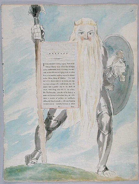 The Fatal Sisters, design 69 teoksesta The Poems of Thomas Gray, 1797-98 (wc kynällä ja musteella paperille) tekijältä William Blake