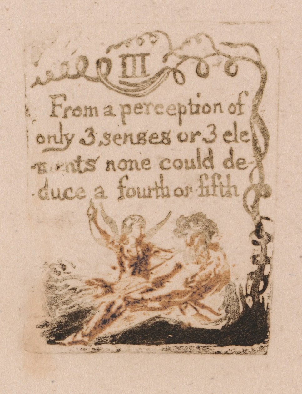 Luonnollista uskontoa ei ole, levy 5, III Käsityksestä . . . . .  (Bentley a6) tekijältä William Blake