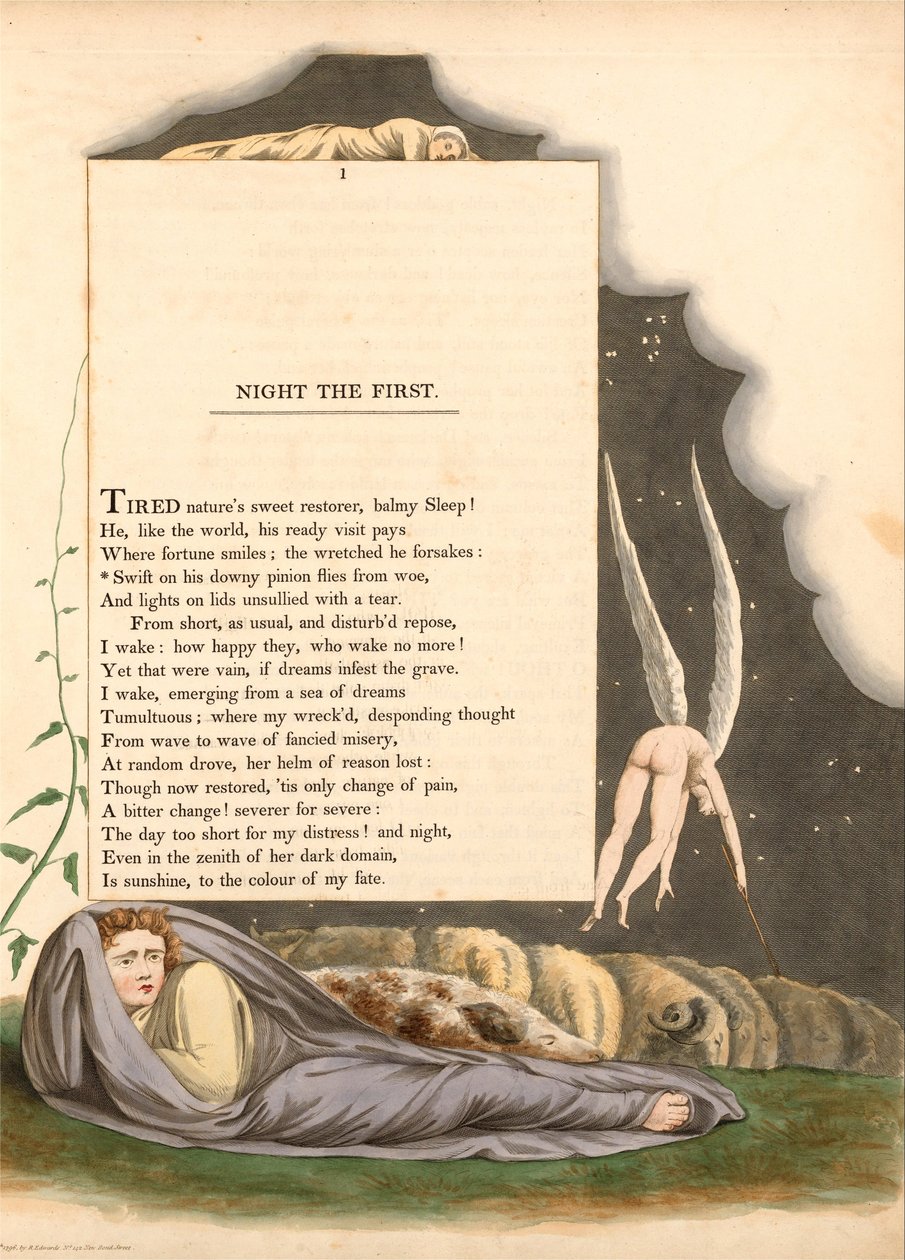 William Blake -kuva Night Thinkts Plate 01: lle tekijältä William Blake