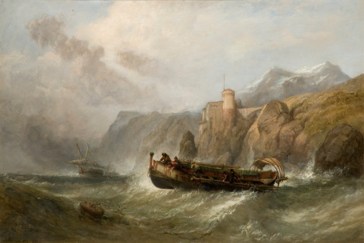 Rannikkokohtaus, 1862 tekijältä Clarkson Frederick Stanfield