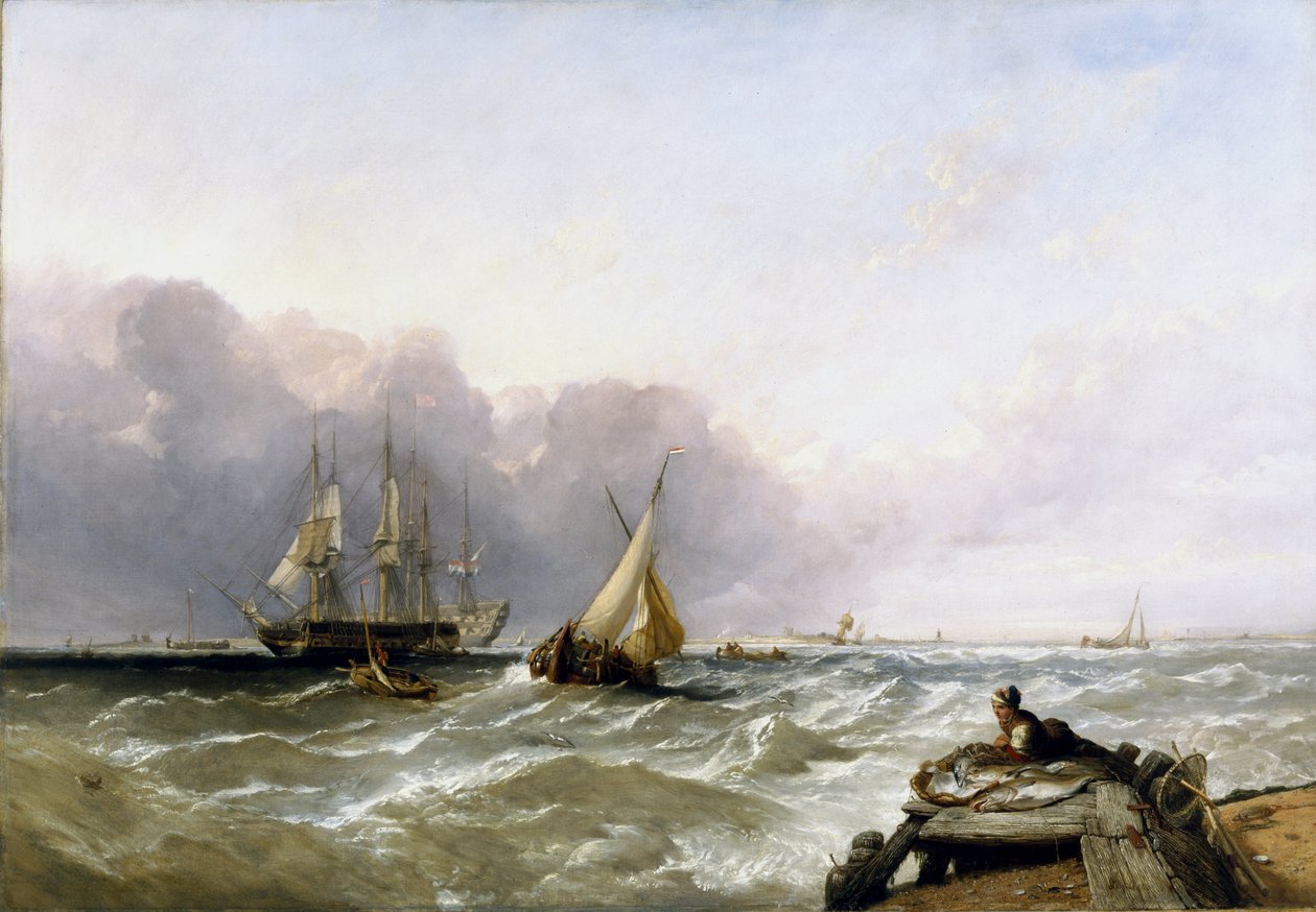 Toimitus Hollannin rannikolta, noin 1830 tekijältä Clarkson Frederick Stanfield