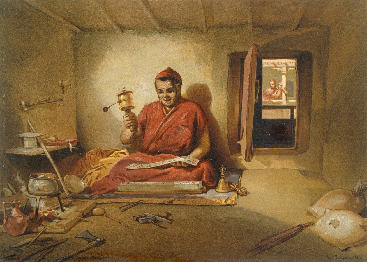 Buddhalainen munkki, Intian muinainen ja moderni, 1867 tekijältä William Crimea Simpson