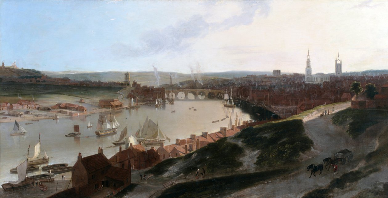 Näkymä Newcastle upon Tyneen, otettu tuulimyllystä St. Ann