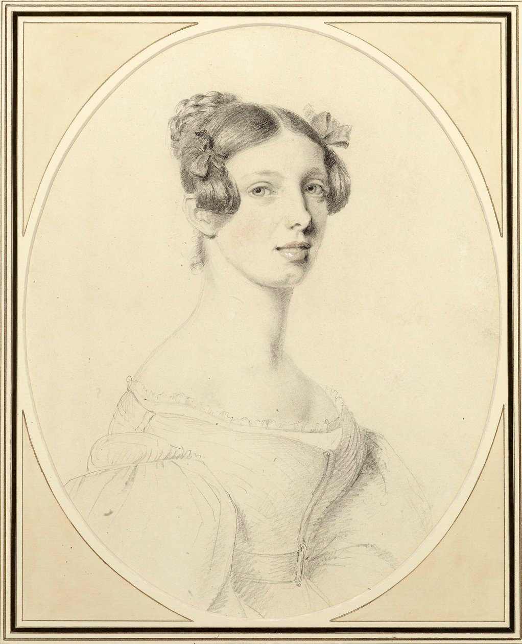 Naisen muotokuva, n. 1830 (wc paperilla) tekijältä William Foy