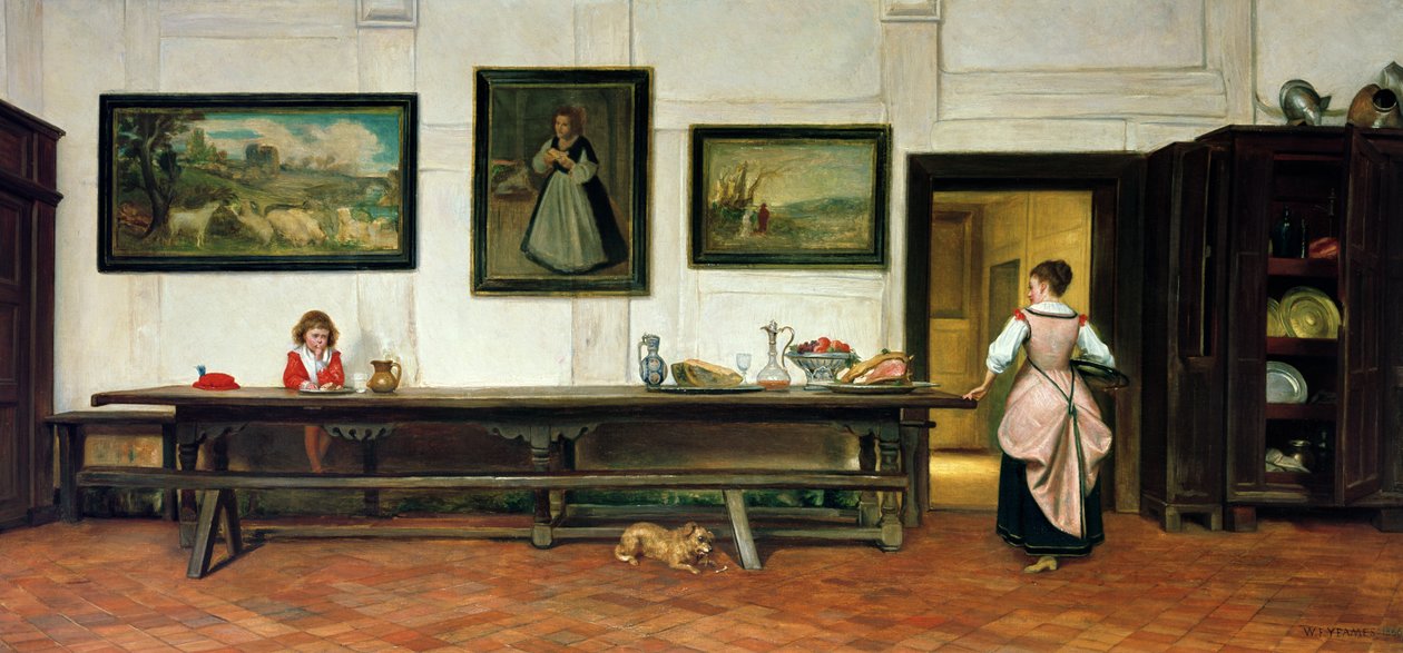 Ruokasalin sisustus, 1866 tekijältä William Frederick Yeames