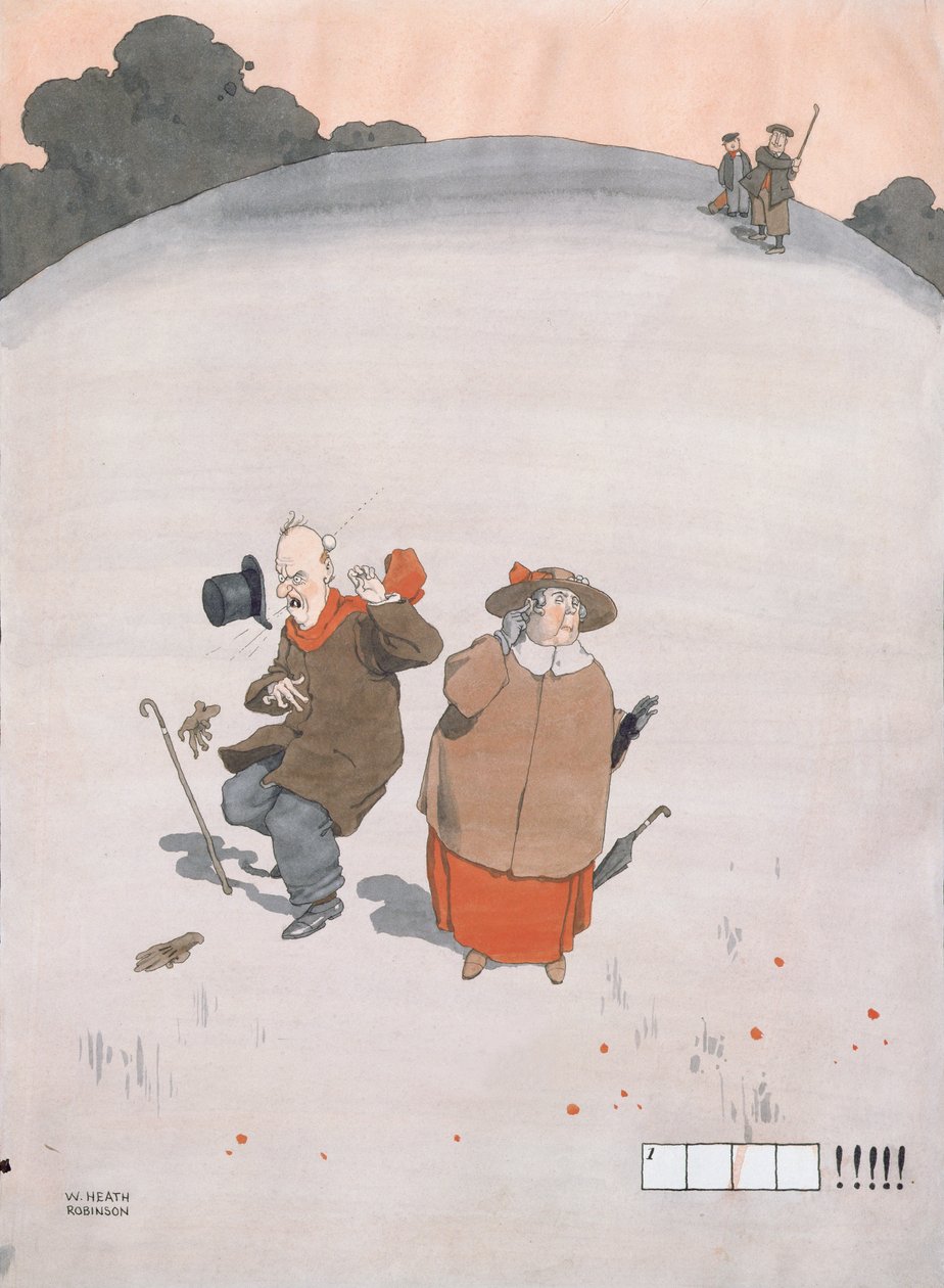 Huonekalut ja erilaiset esineet 1100- ja 1300-luvuilta tekijältä William Heath Robinson