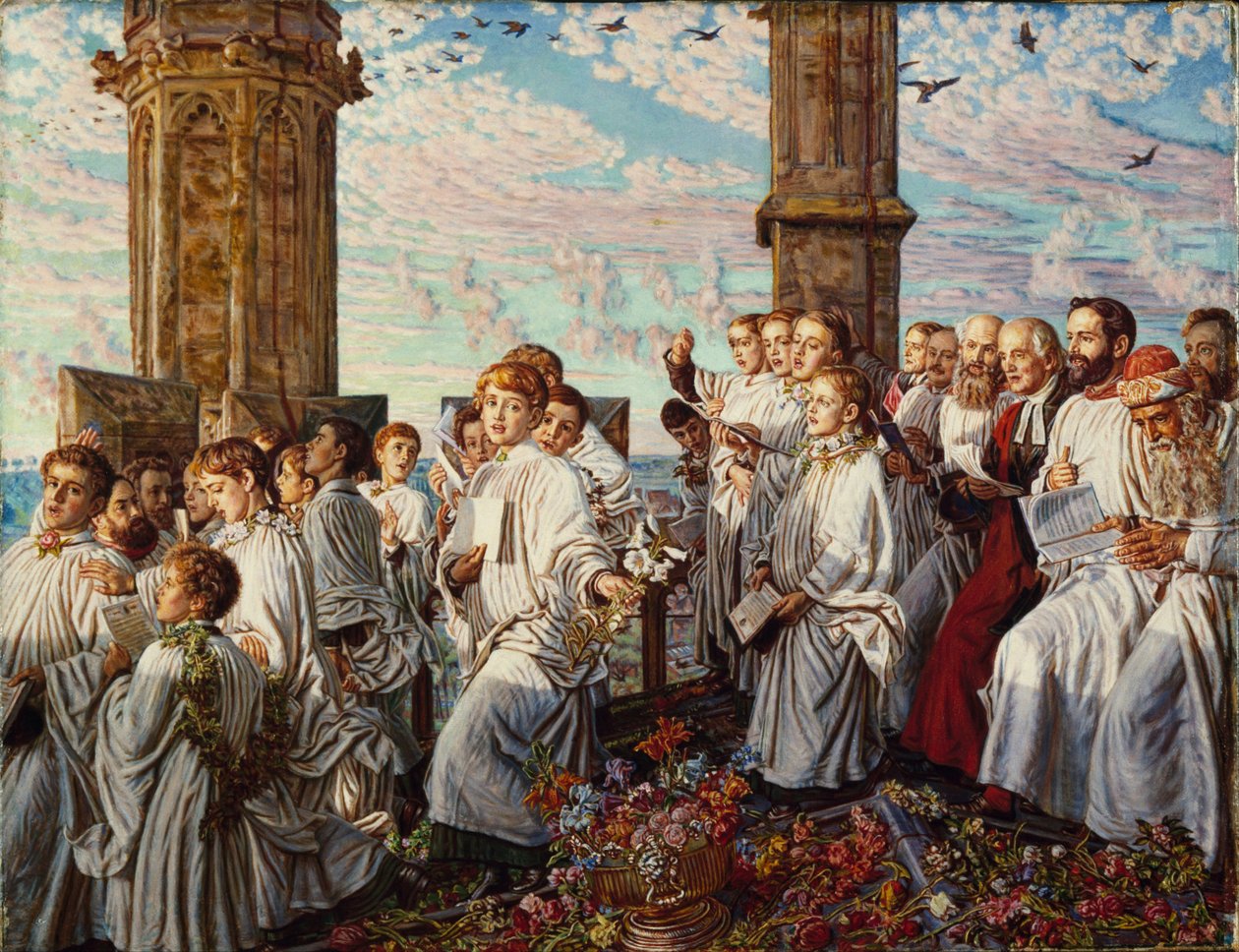 Toukokuun aamu Magdalen Collegessa, Oxford, Ancient Annual Ceremony tekijältä William Holman Hunt