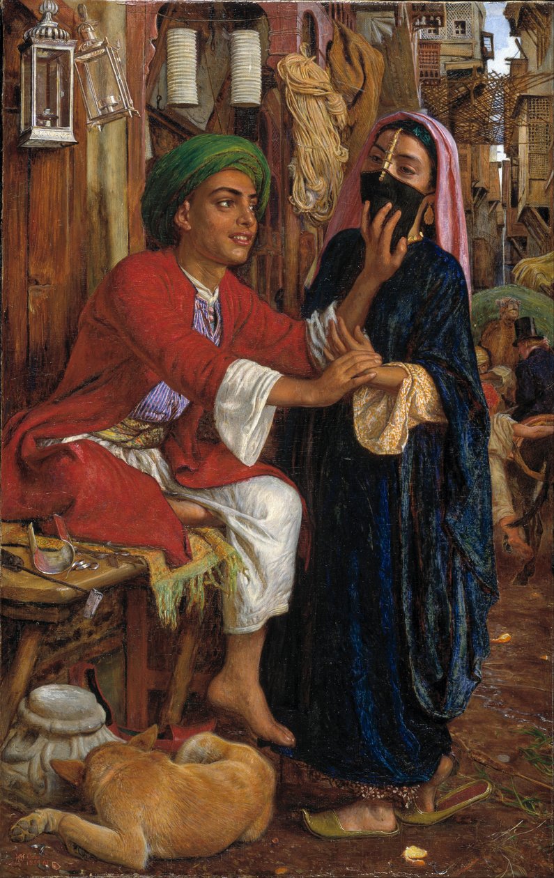 Lantern Makers Courtship, katunäkymä Kairossa tekijältä William Holman Hunt