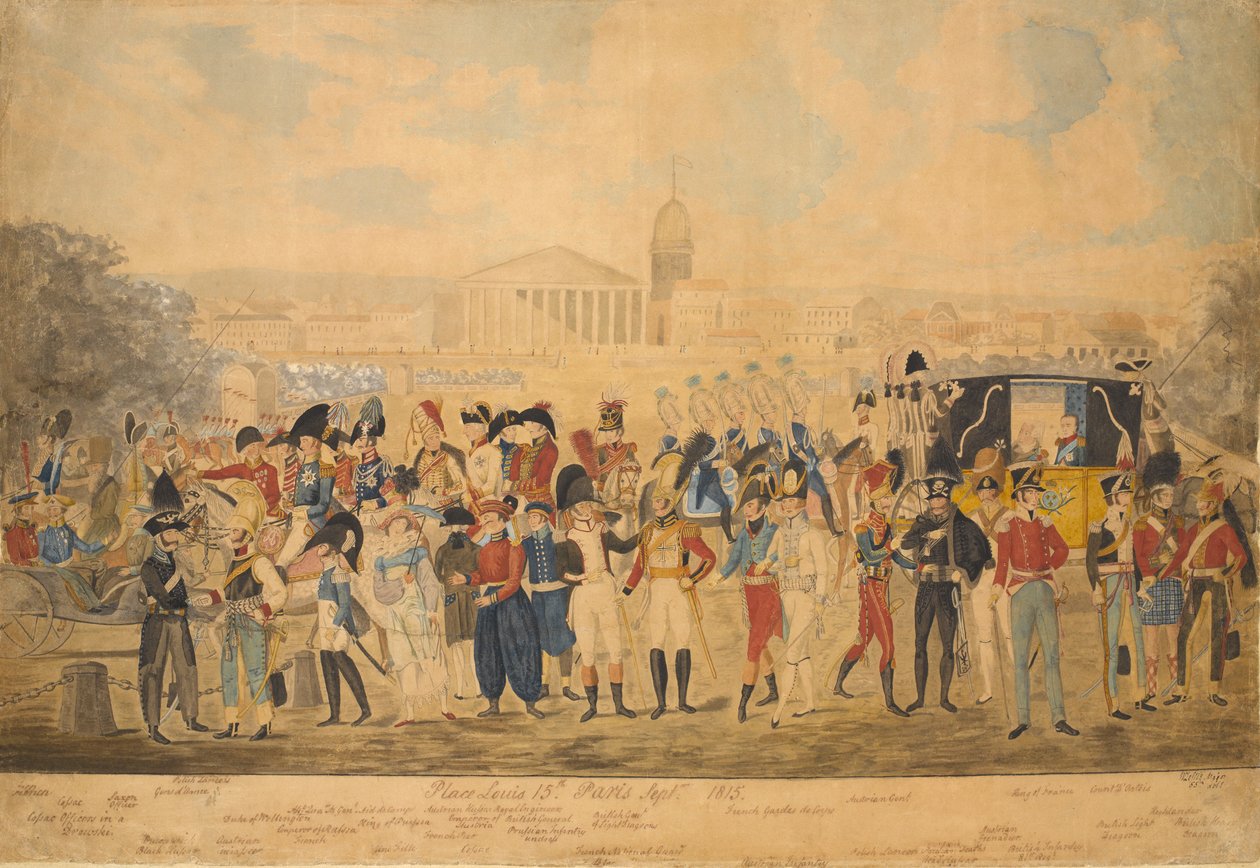 Place Louis XV, Pariisi, syyskuu 1815 (wc paperilla) tekijältä William Loftie