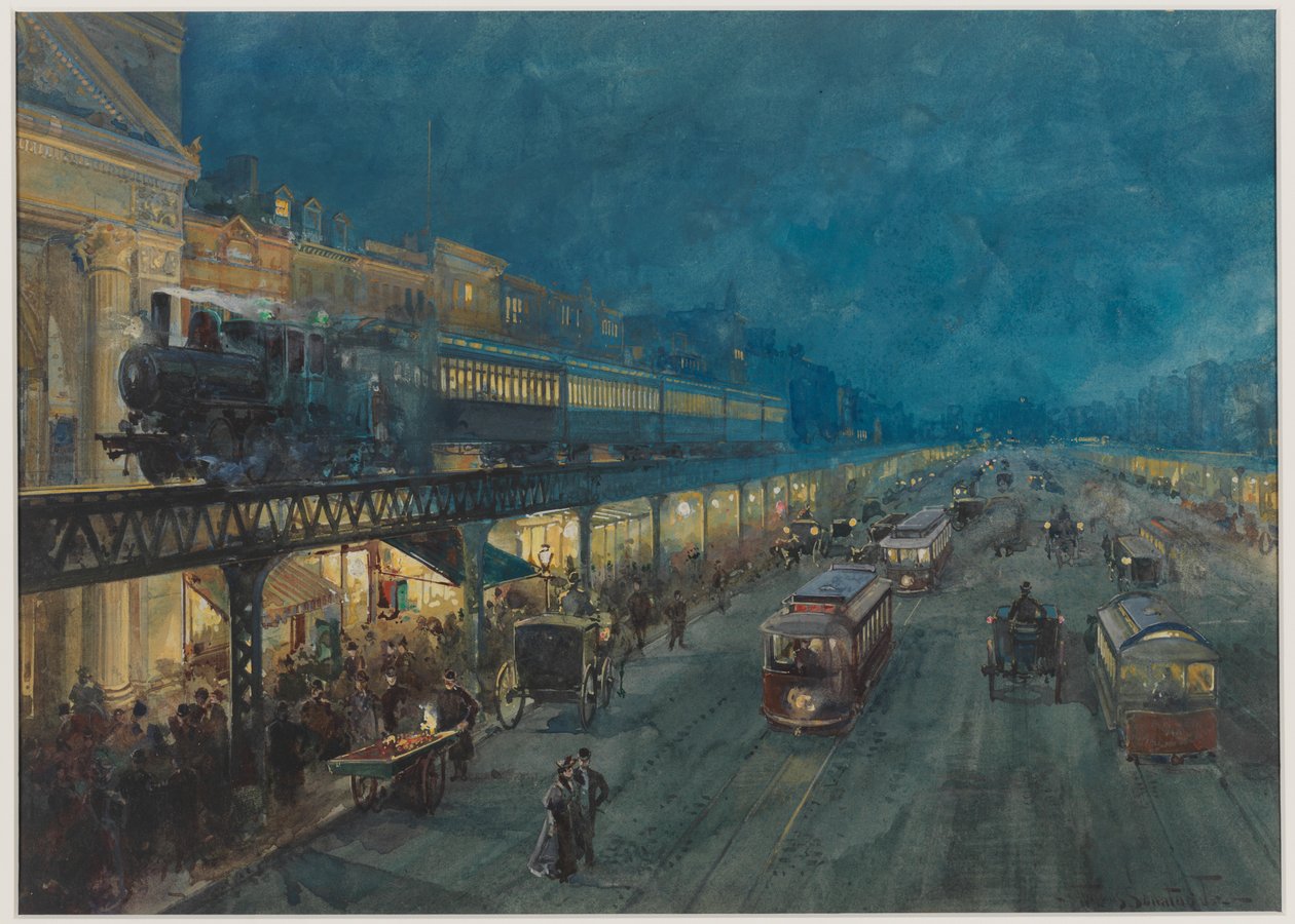 Bowery yöllä, 1895 tekijältä William Louis Jnr. Sonntag