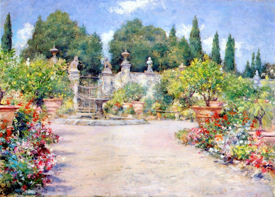 Italialainen puutarha tekijältä William Merritt Chase